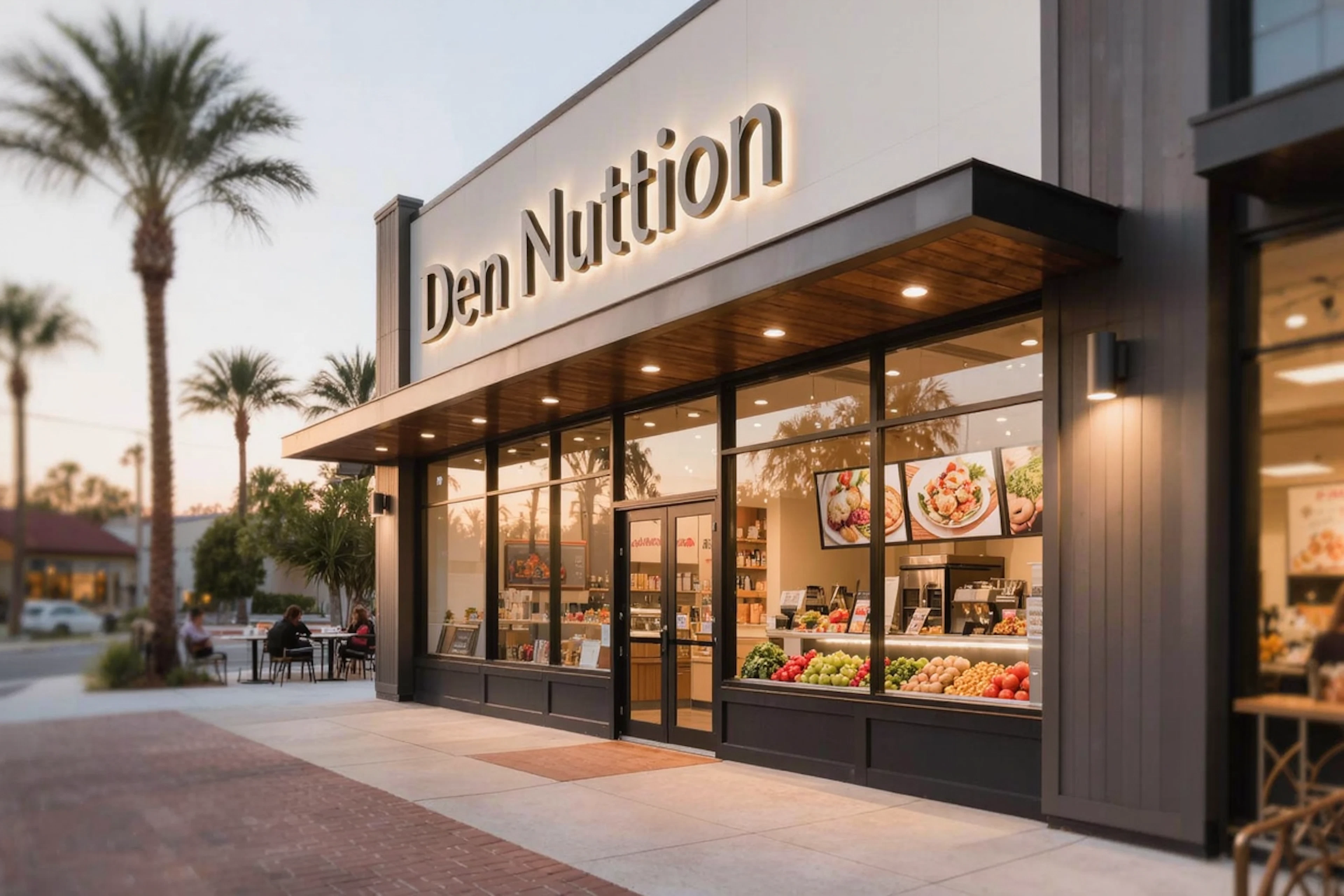 The Den Nutrition is just steps from Chandler's Mill, offering healthy meal replacements, supplements, and nutrition advice.