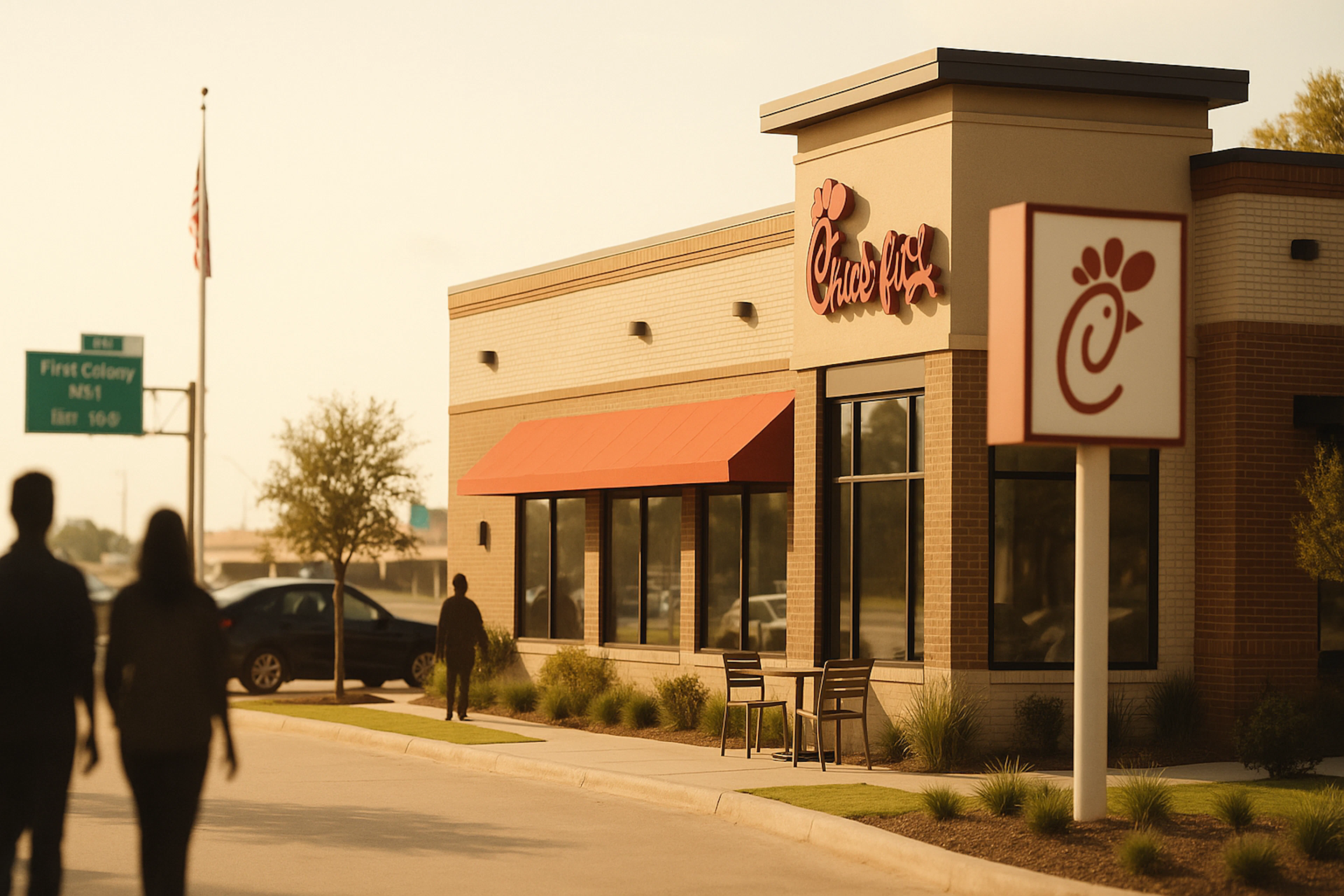 Highlight the opening of a new Chick-fil-A in Stafford, emphasizing its features and community engagement.