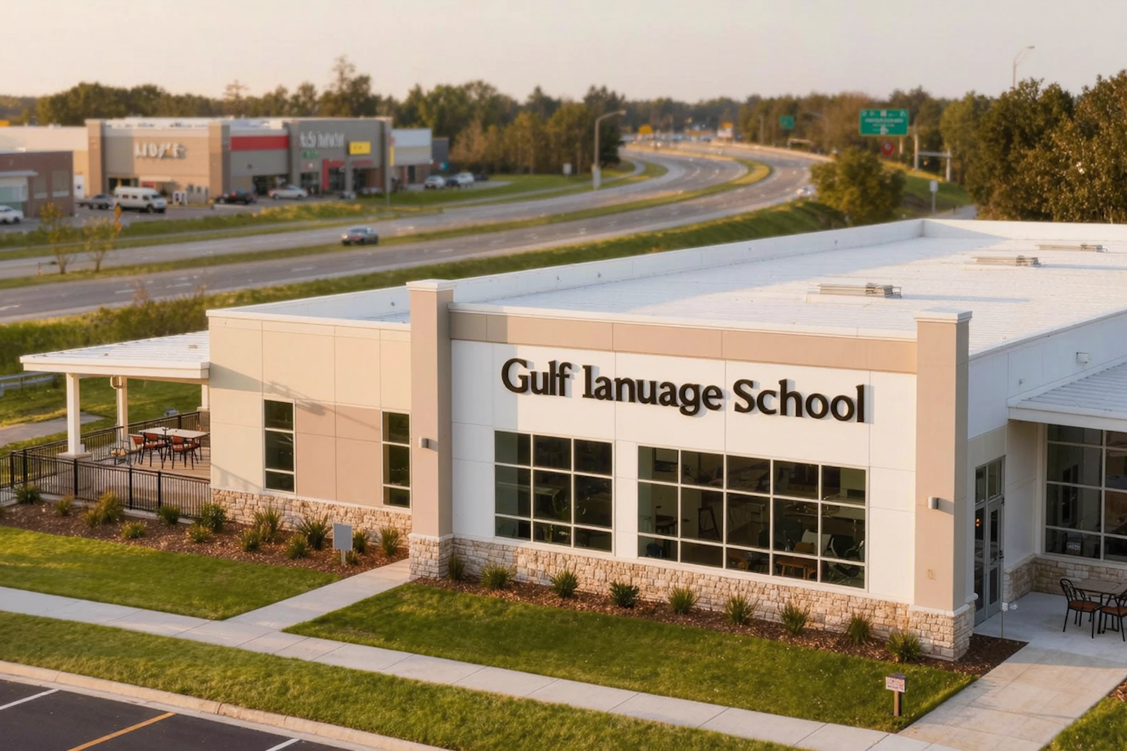 Gulf Language School, an intensive English/ESL program 0.8 miles from the community, rated 4.9 across 35 reviews