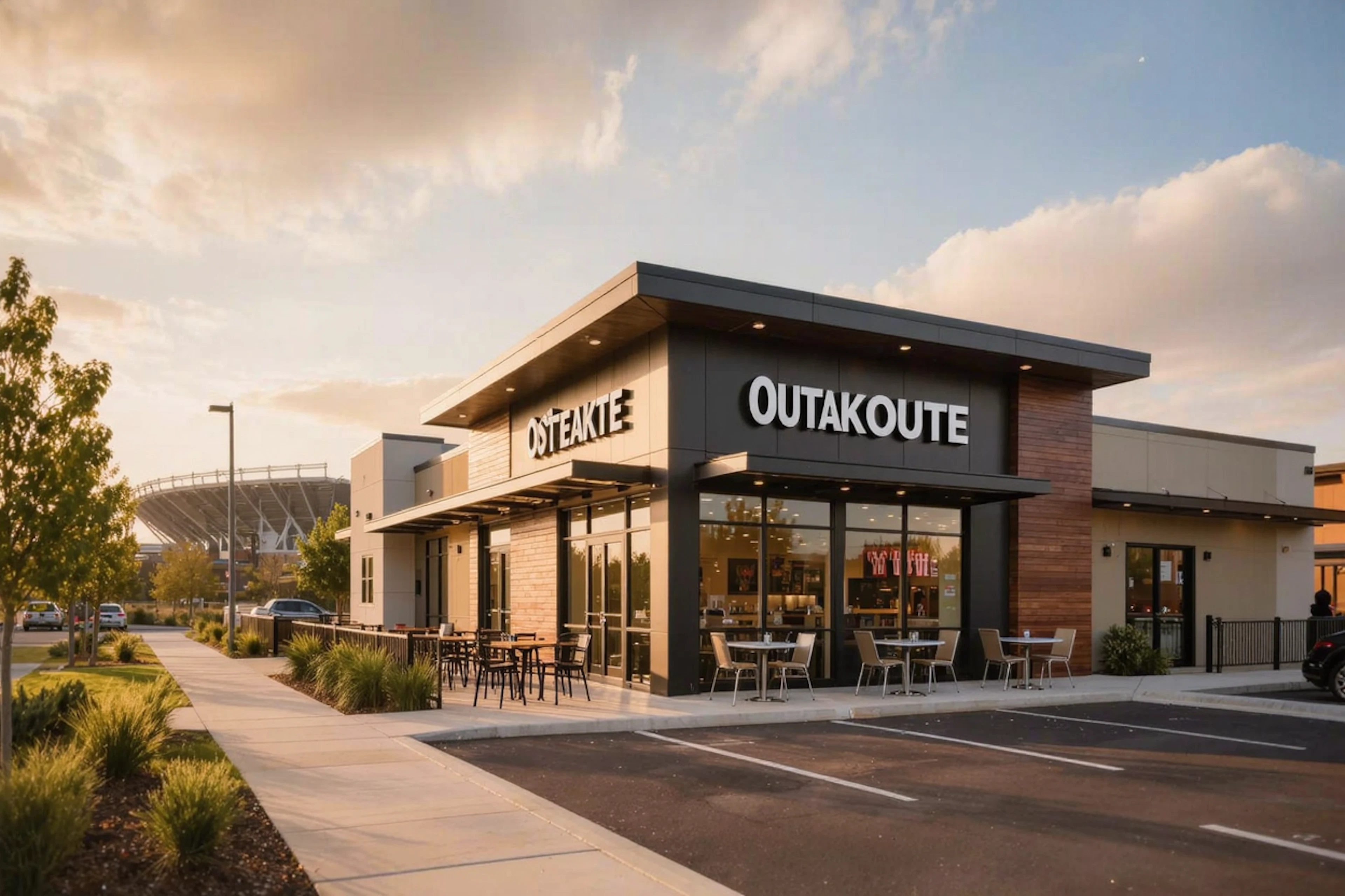 Outback Steakhouse: a 0.3-mile walk for a steak dinner