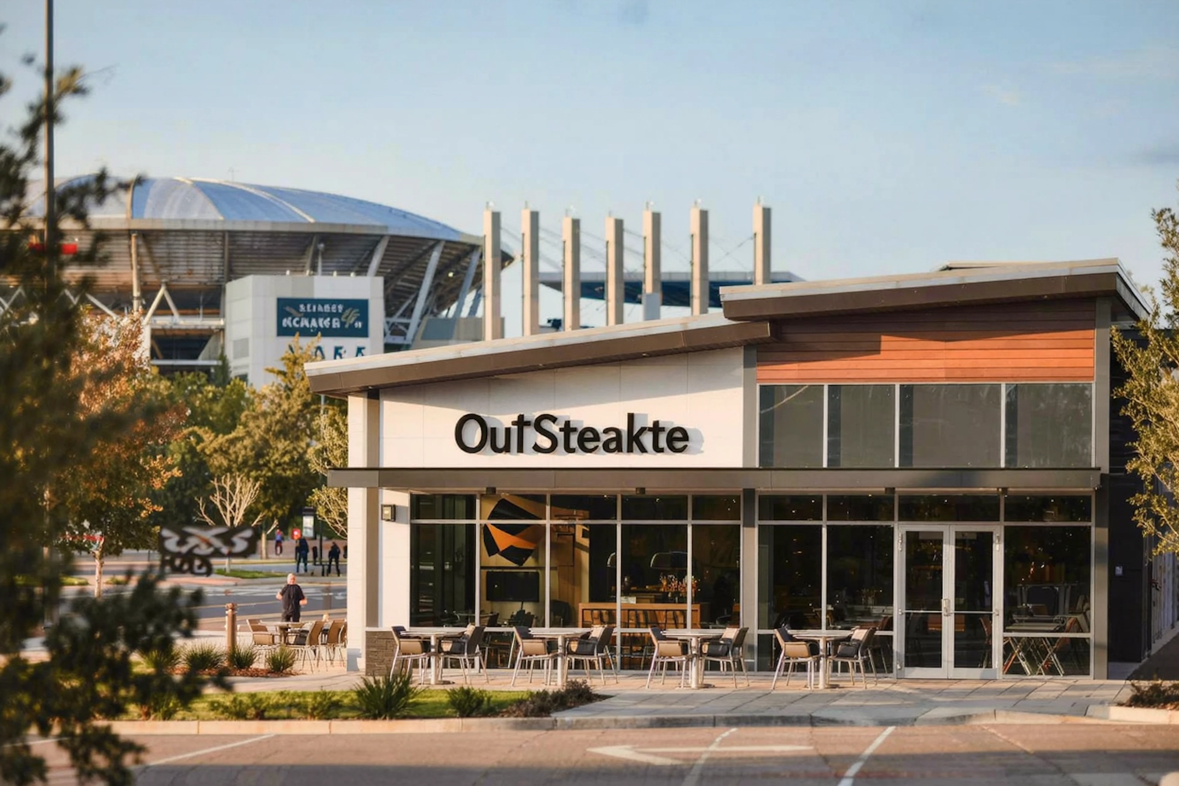Outback Steakhouse at 0.3 miles — the closest sit-down chain restaurant to the community