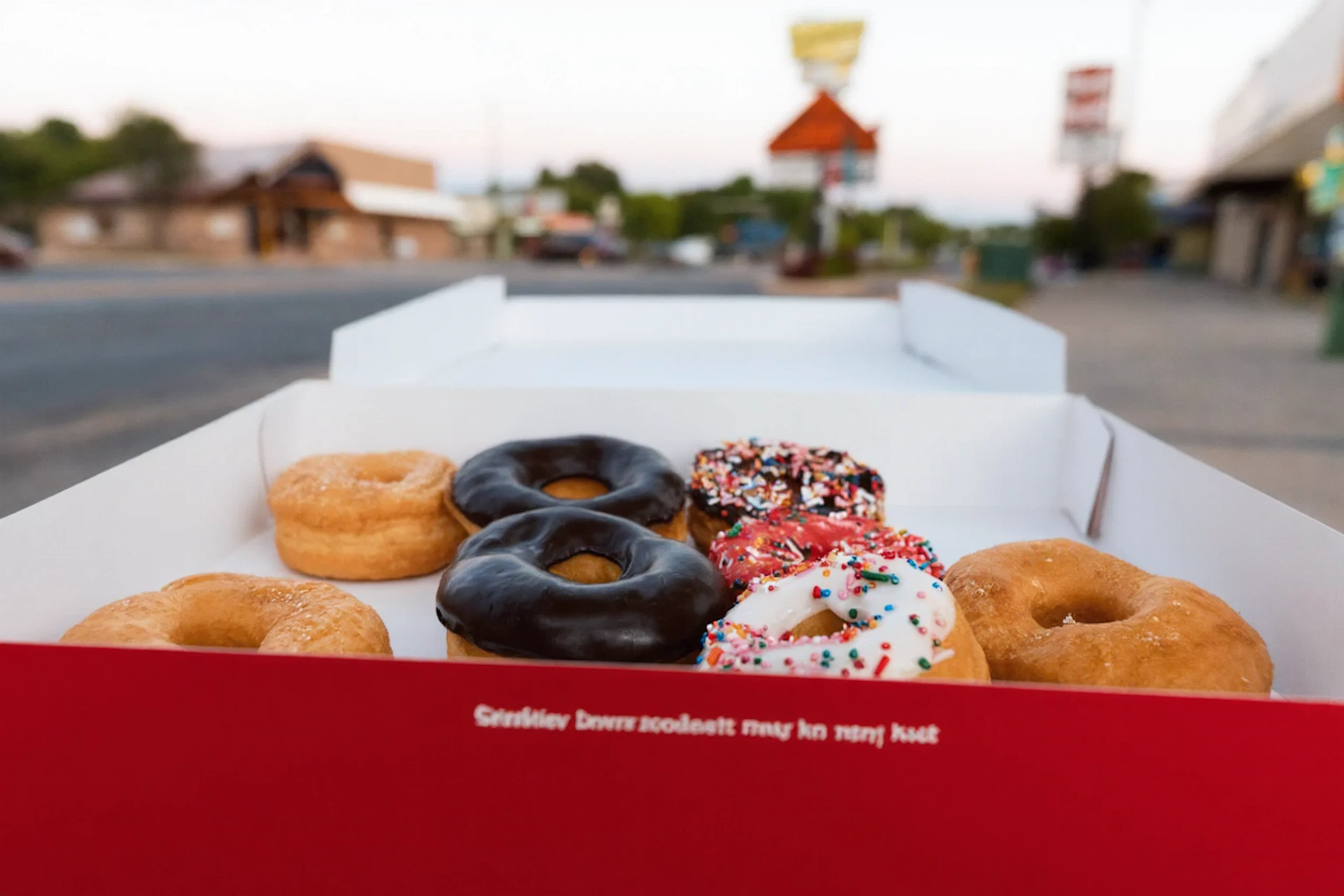 Shipley Do-Nuts in Killeen serves a Sampler Box with classic glazed, filled, and iced donuts — a local breakfast stop near The Remington.