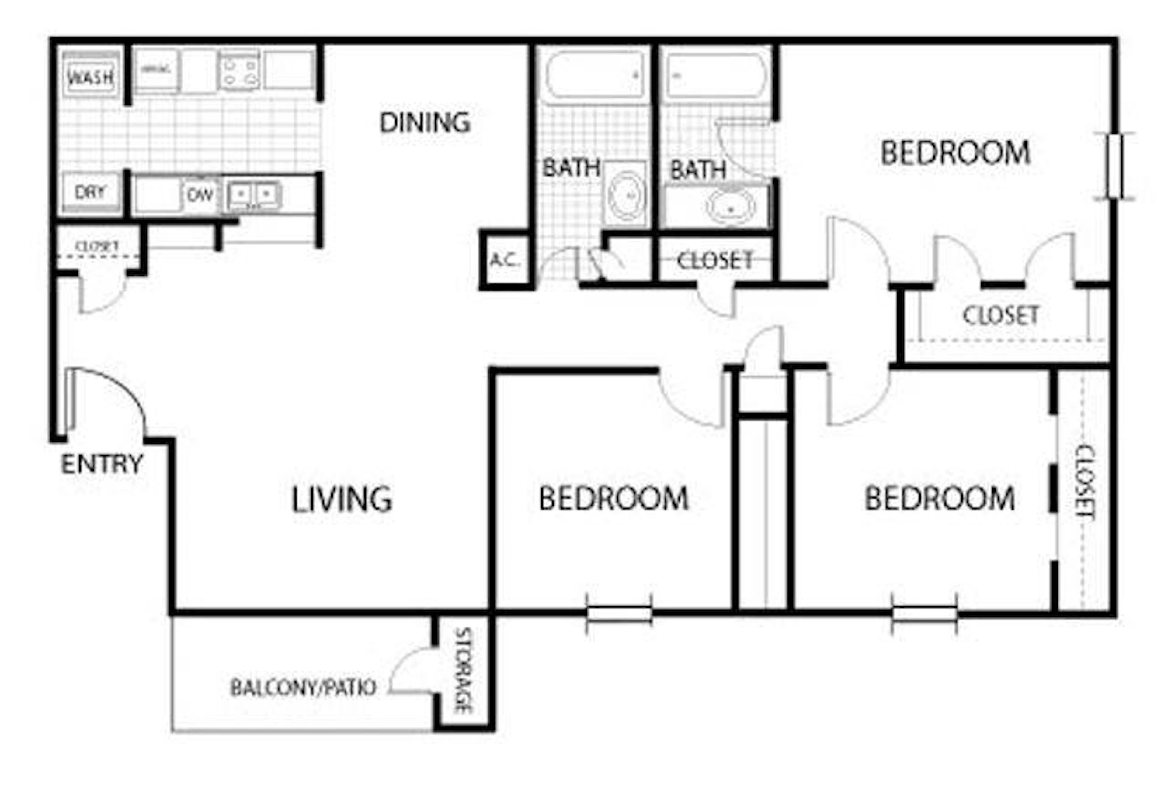 Highlight the limited-time offer for select 2-bedroom, 1-bathroom layouts.