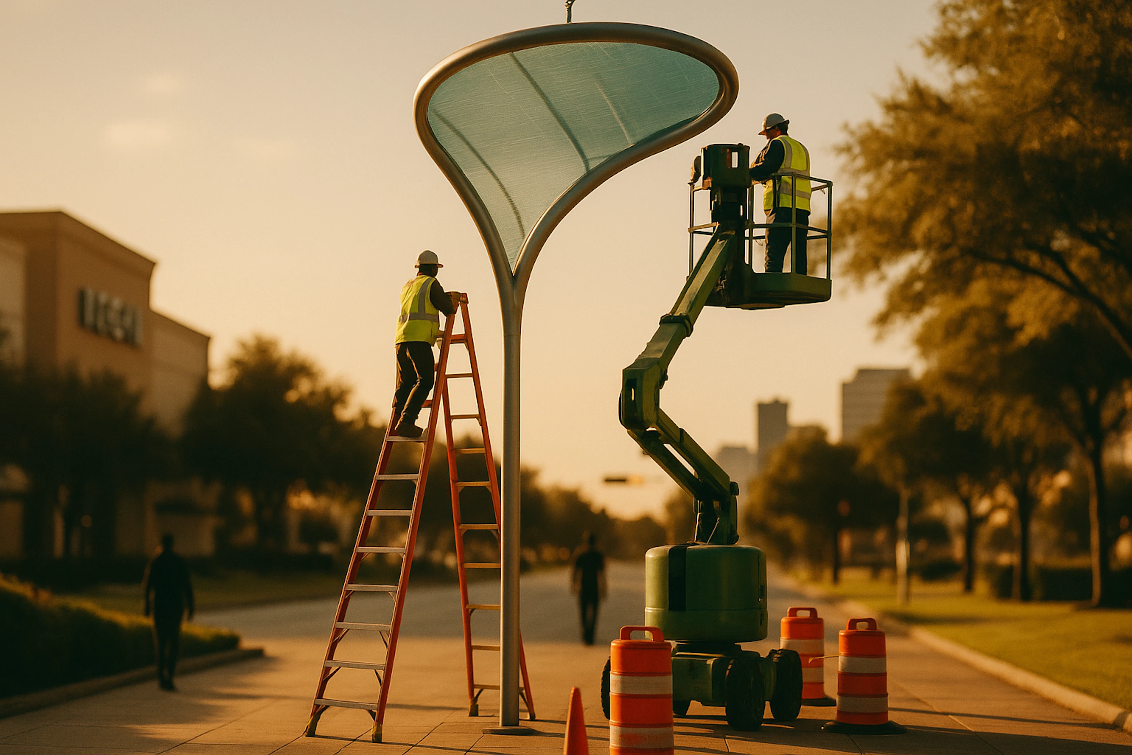 Discussing Rootlab's architectural 'trees' designed to cool streets during the FIFA 2026 World Cup.