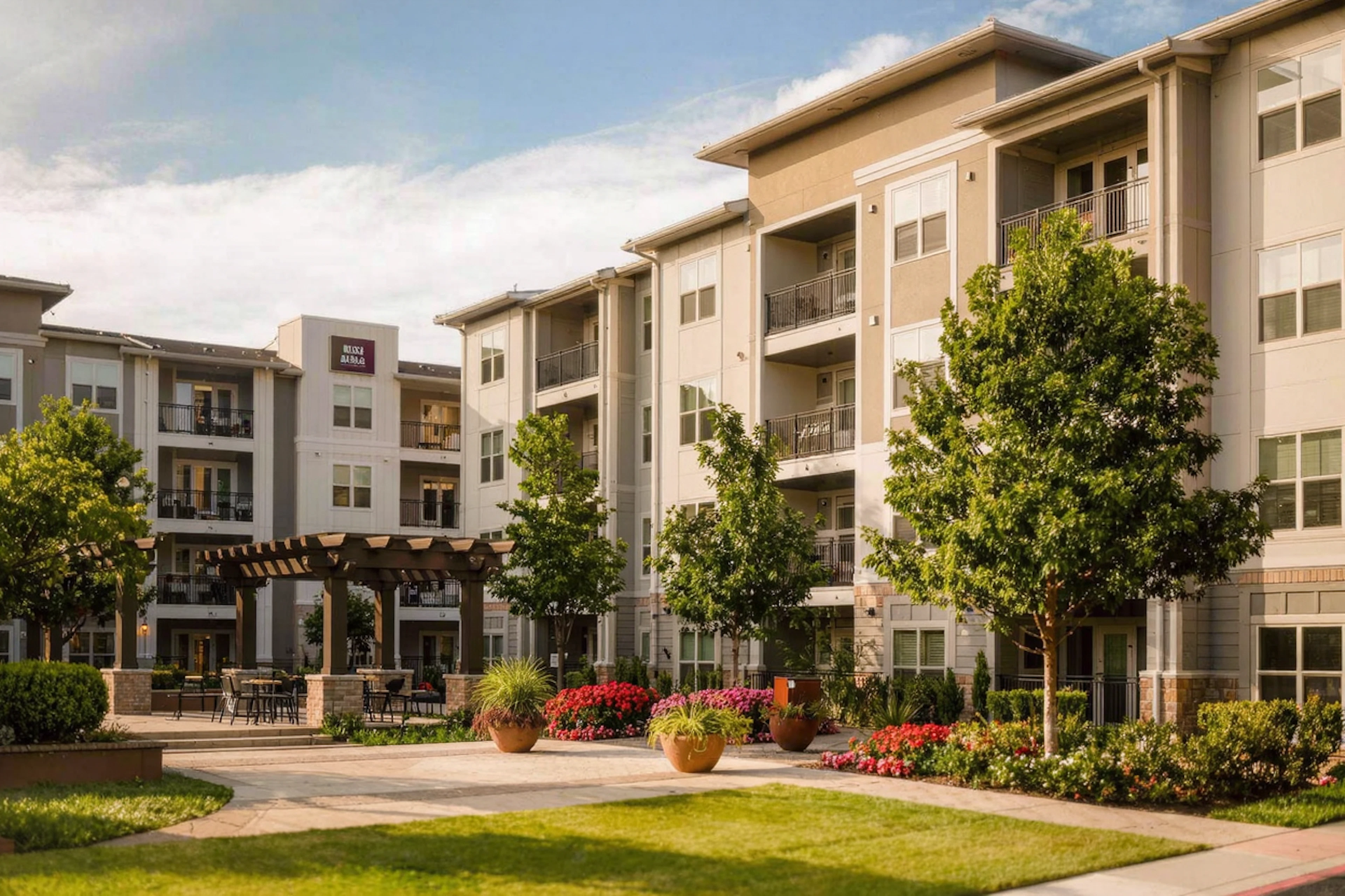 Concrete move-in pricing: $599 to move in after a tour, a $979 special rate on 2-bedrooms, and $50 application/admin fees.