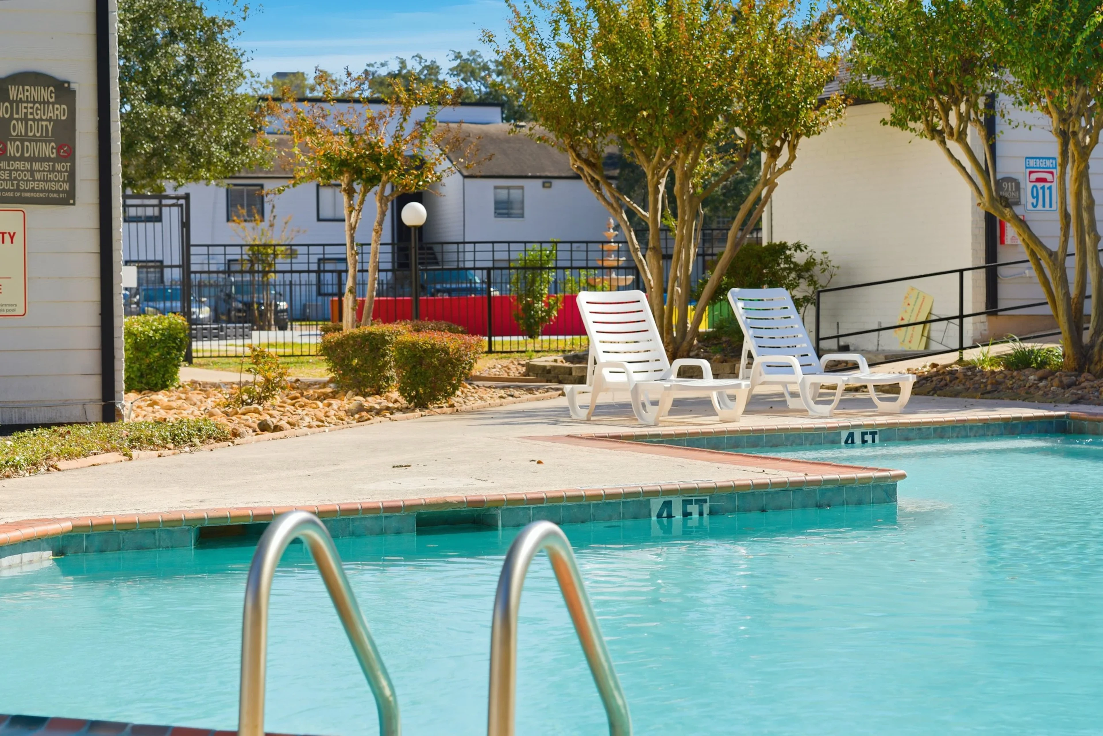 Swimming pool at Woodtrail Apartment Homes.